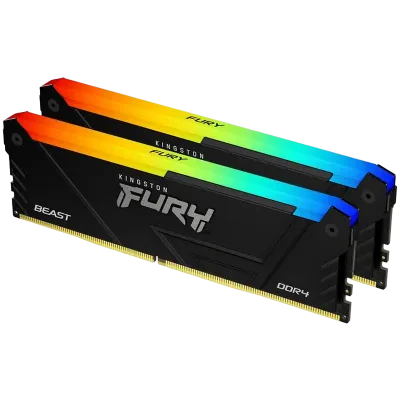 Оперативная память Kingston FURY Beast RGB, DDR4 SDRAM, 3733 МГц, 16Гб, KF437C19BB2AK2/16