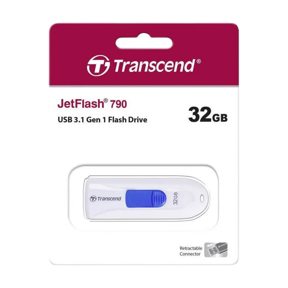 Memorie USB Transcend JetFlash 790, 32GB, Alb