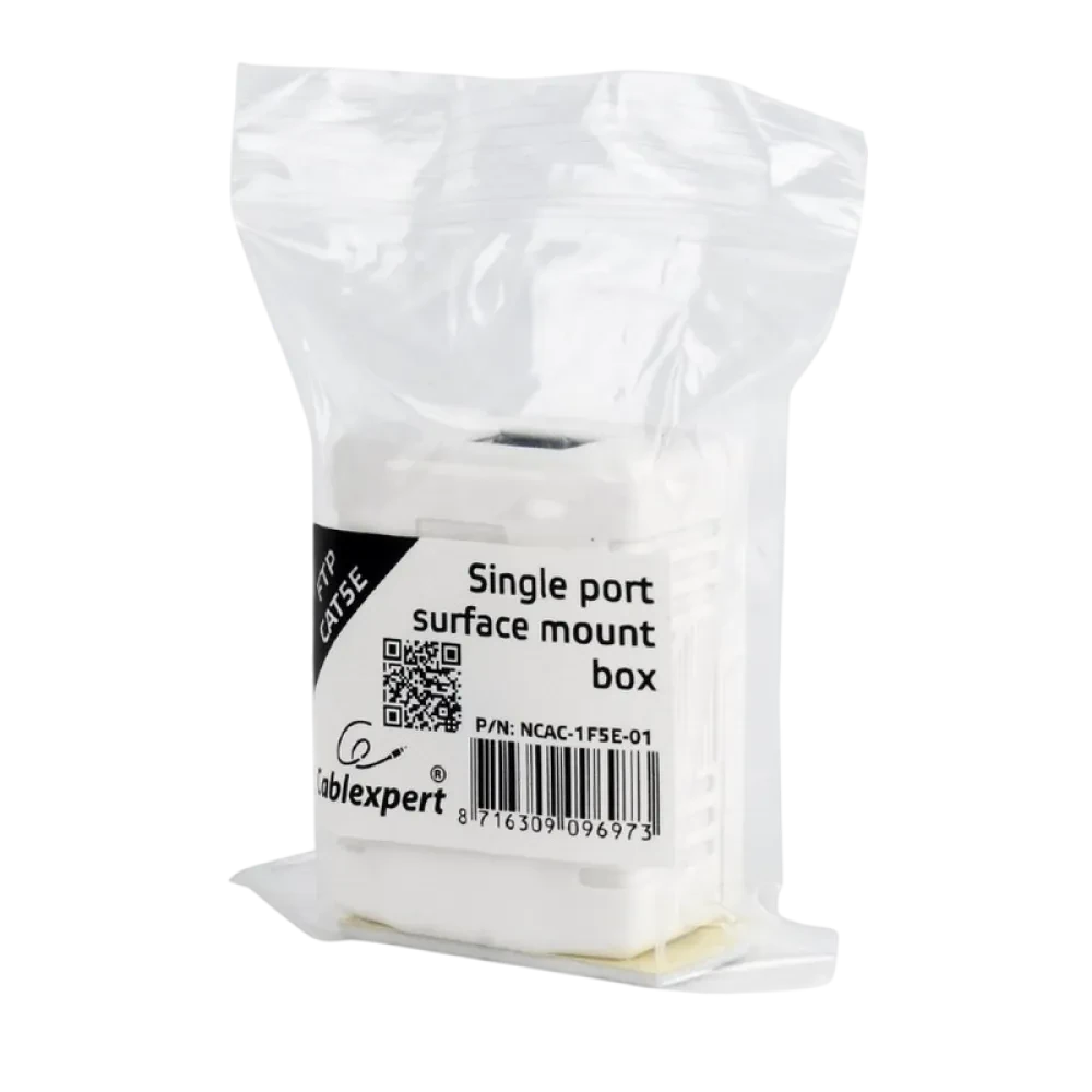 Priză pentru montare pe perete Cablexpert NCAC-1F5E-01, Alb
