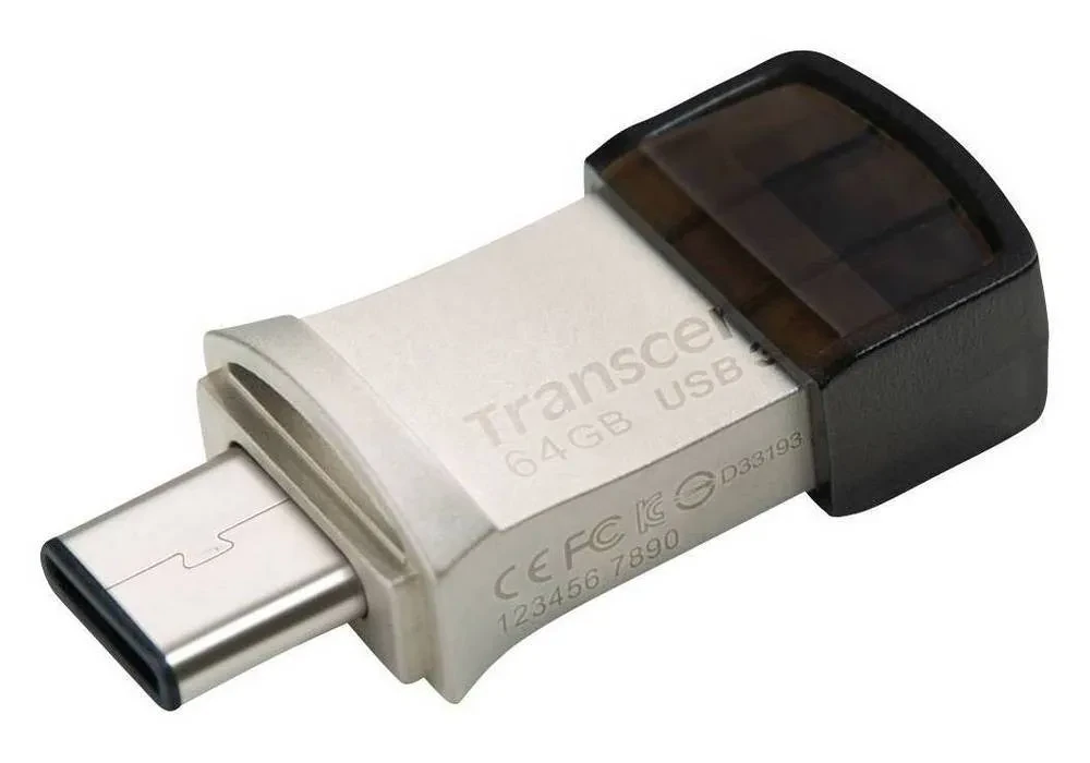 USB Flash накопитель Transcend JetFlash 890, 64Гб, Серебристый