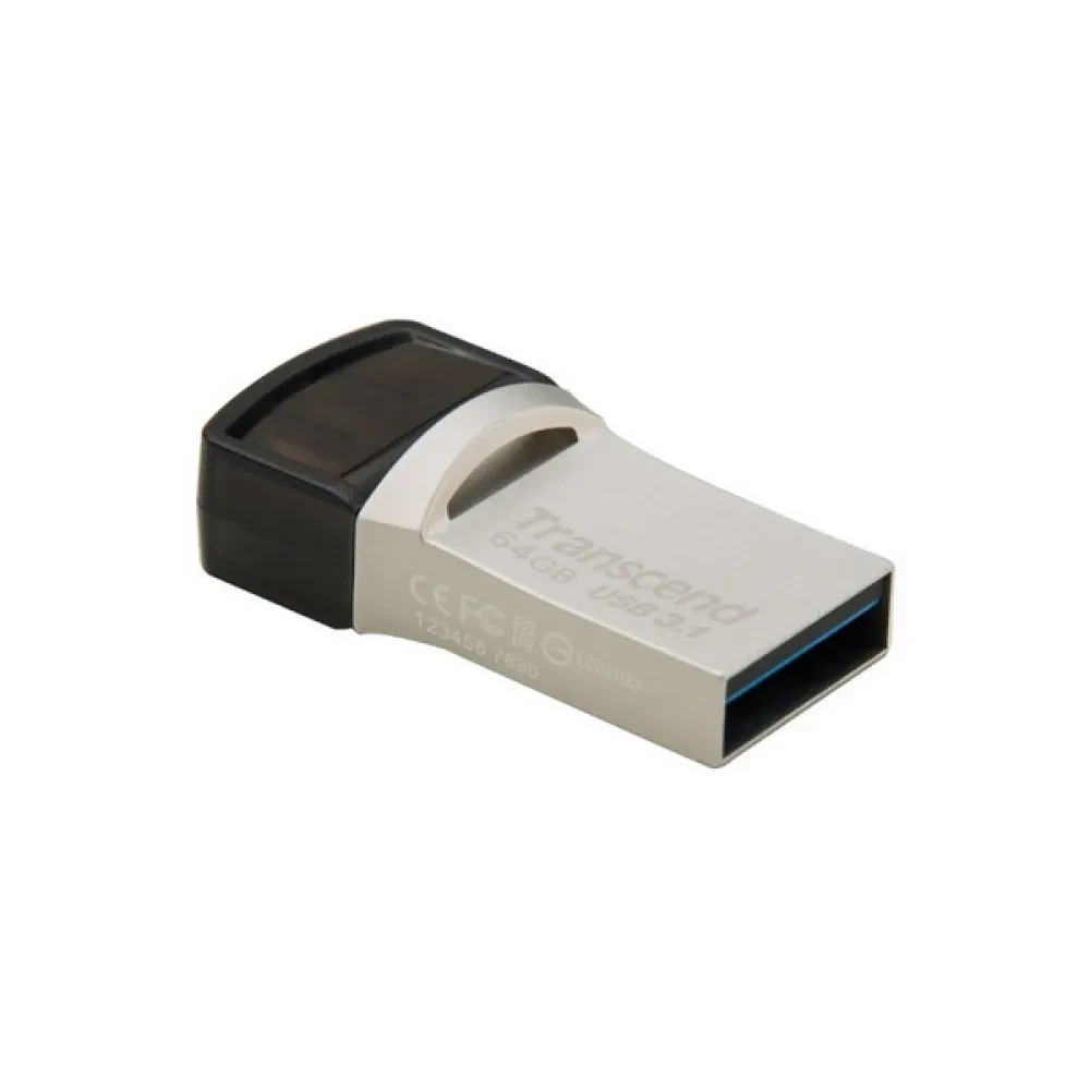 USB Flash накопитель Transcend JetFlash 890, 64Гб, Серебристый