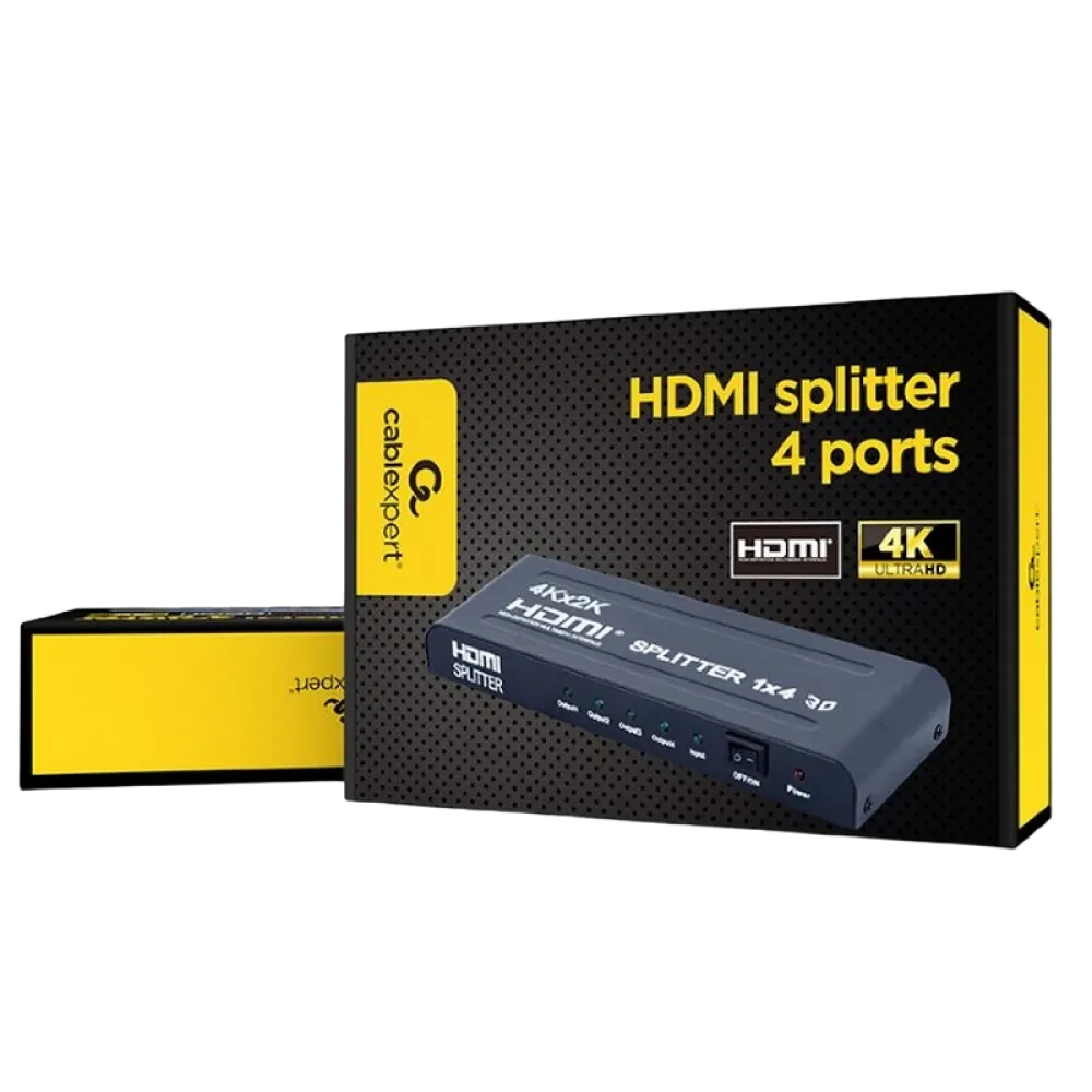 Splitter HDMI Cablexpert DSP-4PH4-02, HDMI (F) - 4x HDMI (F), Negru