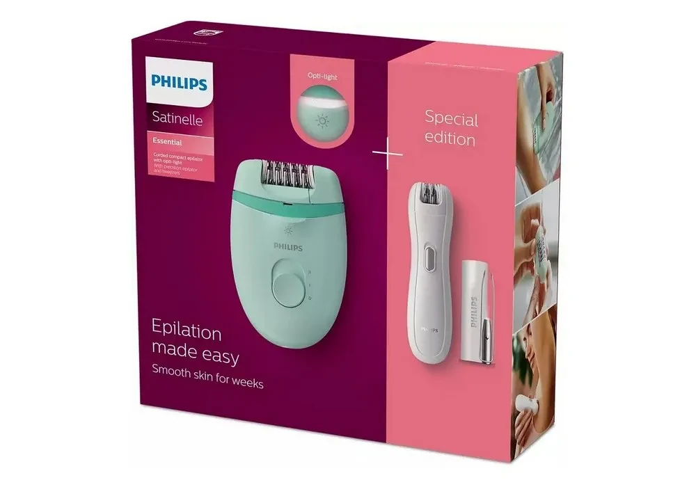 Эпилятор PHILIPS BRP529/00, Белый/Зелёный