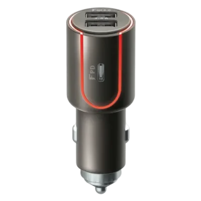 Автомобильное зарядное устройство Forever 3x Type-C, QC3.0+PD (36W), 36Вт, Серый