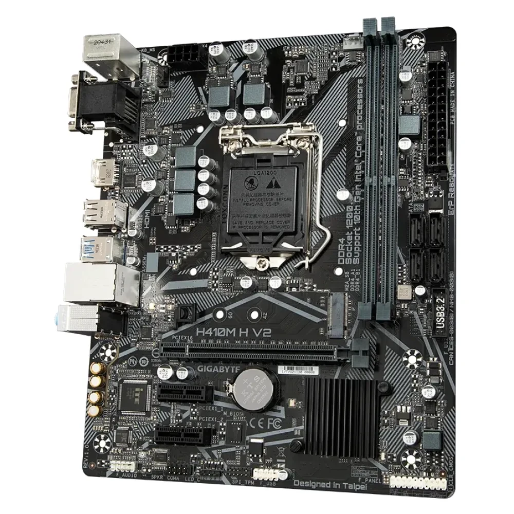 Материнская плата Gigabyte H410M H V2, LGA1200, Intel H470, Micro-ATX