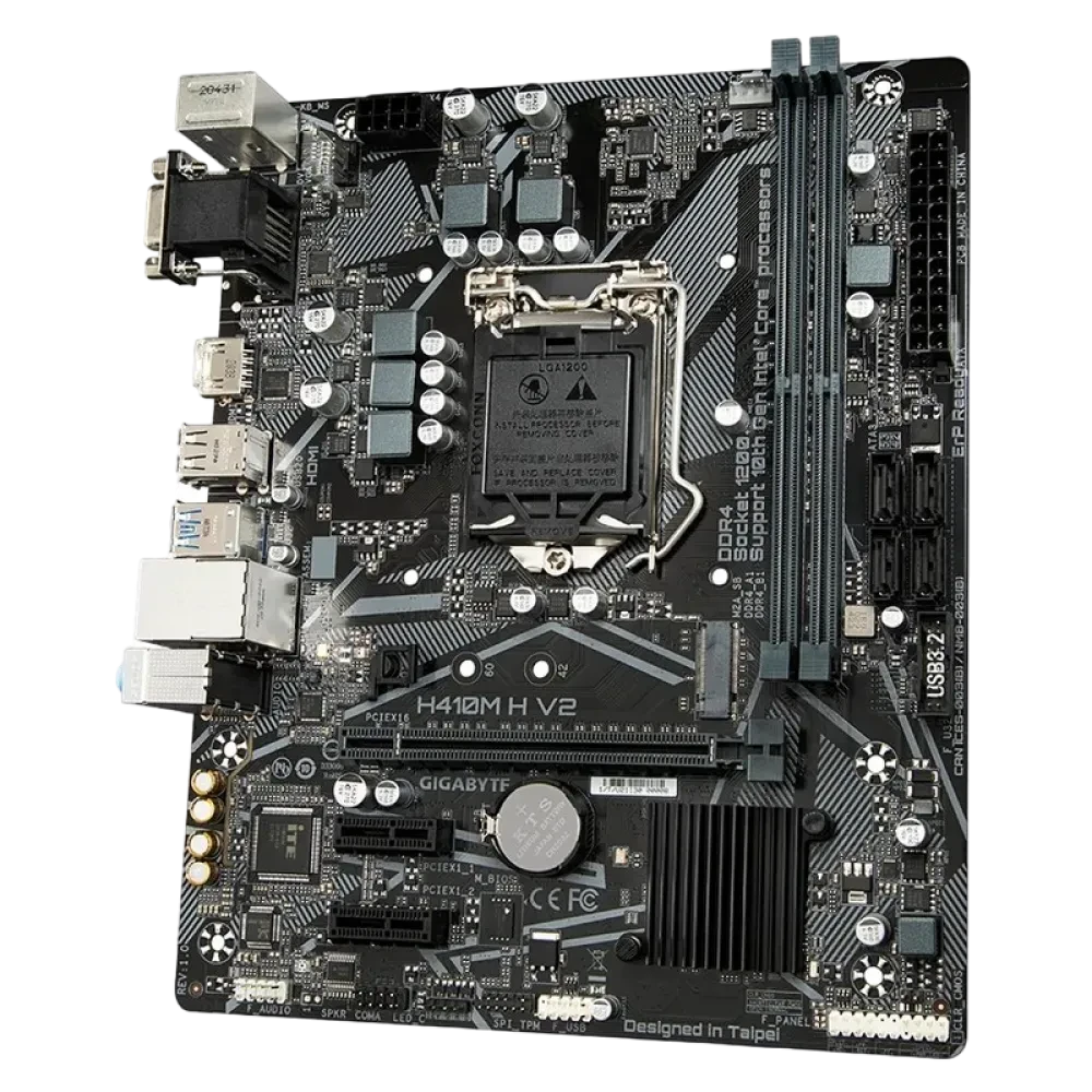 Материнская плата Gigabyte H410M H V2, LGA1200, Intel H470, Micro-ATX