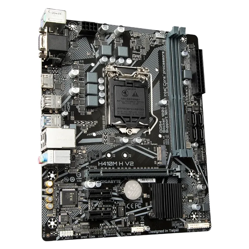 Материнская плата Gigabyte H410M H V2, LGA1200, Intel H470, Micro-ATX
