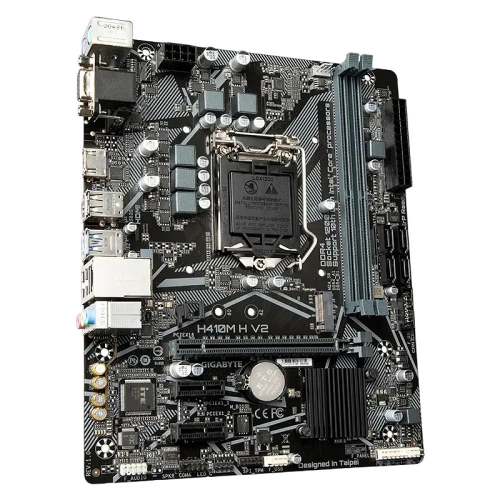 Материнская плата Gigabyte H410M H V2, LGA1200, Intel H470, Micro-ATX