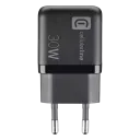 Зарядное устройство Cellularline Wall Charger GAN, 2 Ports, 30W, 30Вт, Чёрный