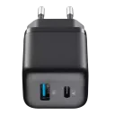 Зарядное устройство Cellularline Wall Charger GAN, 2 Ports, 30W, 30Вт, Чёрный
