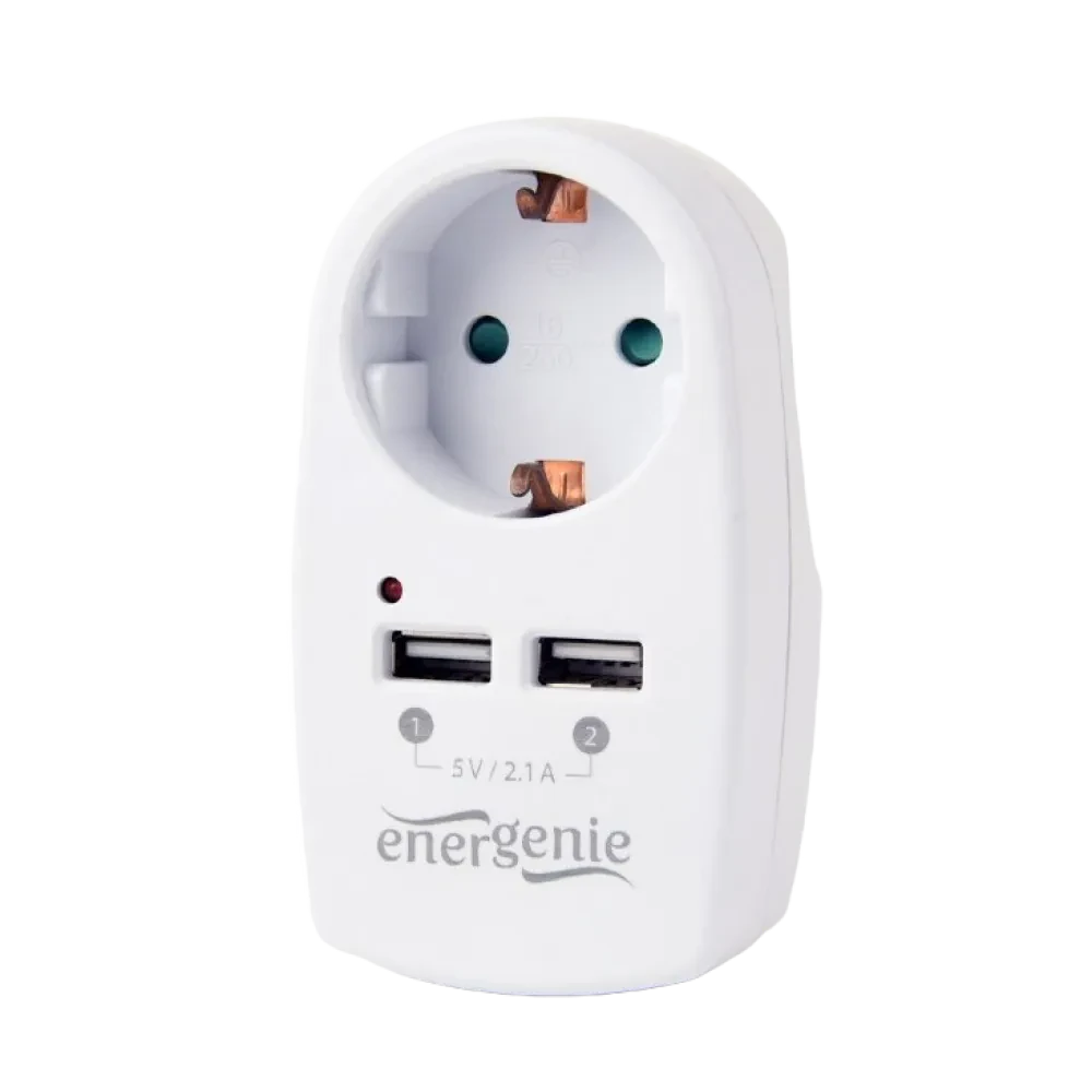 Зарядное устройство Energenie EG-ACU2-02, Белый
