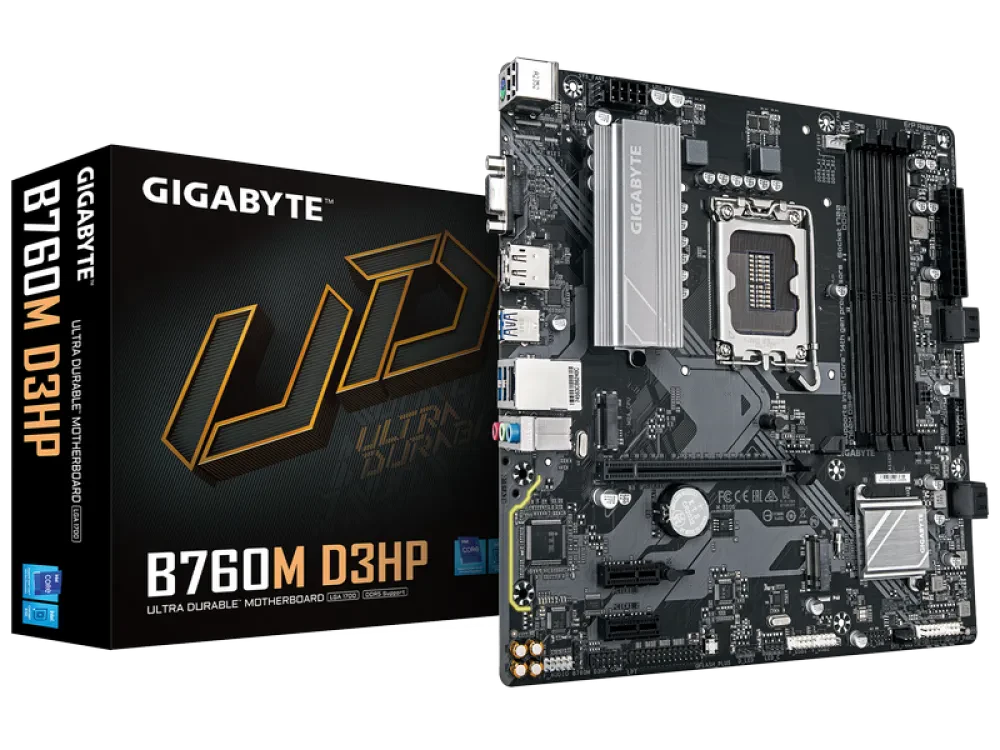 Материнская плата Gigabyte B760M D3HP, LGA1700, Intel B760, Micro-ATX