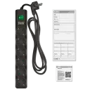 Prelungitor electric SVEN SF-06E-16, 6 Prize, 5m, Negru