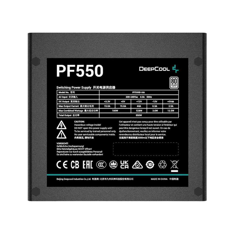 Блок питания для компьютеров Deepcool PF550, 550 Вт, ATX