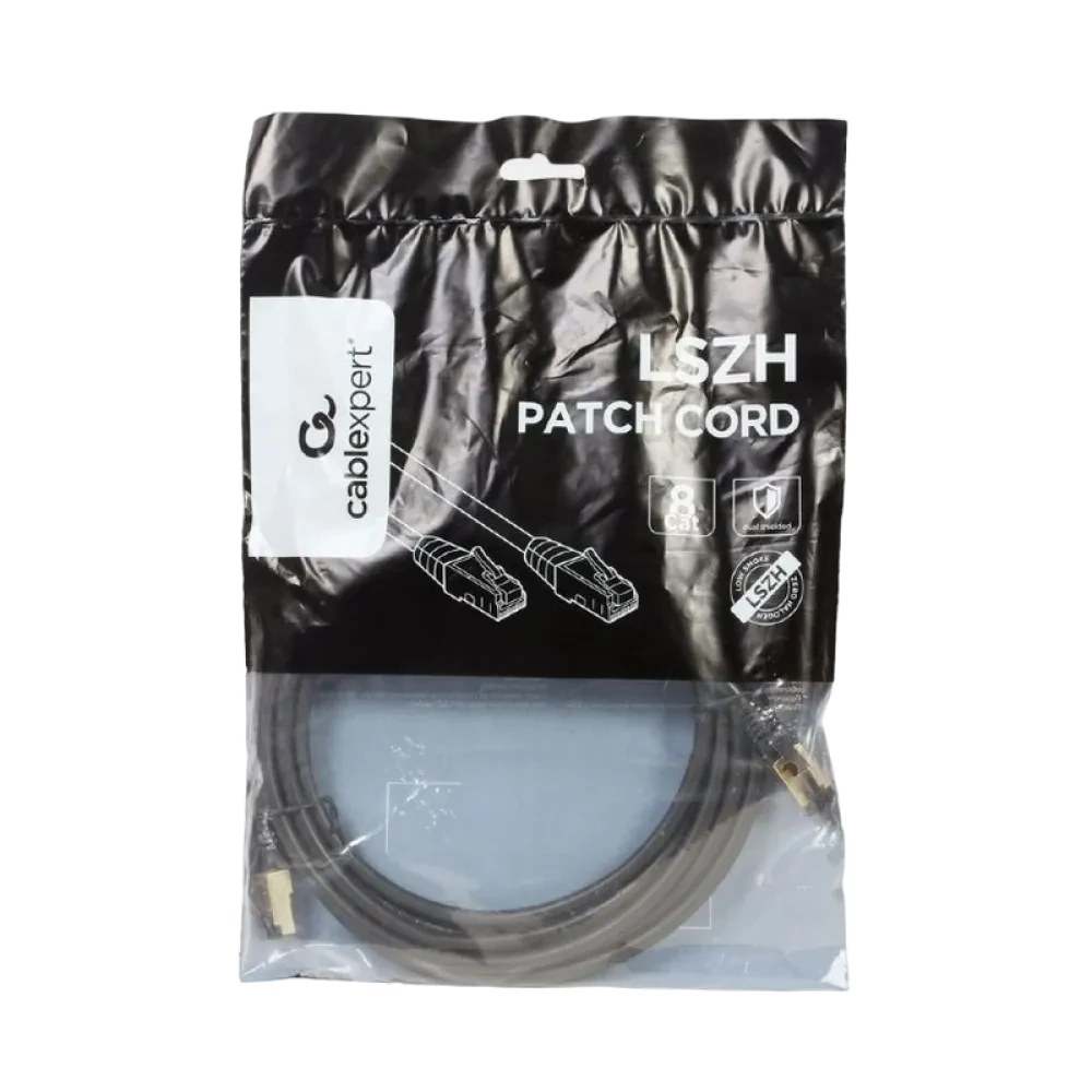 Patch cord Cablexpert PP8-LSZHCU-BK-5M, Cat8 S/FTP, 5m, Negru
