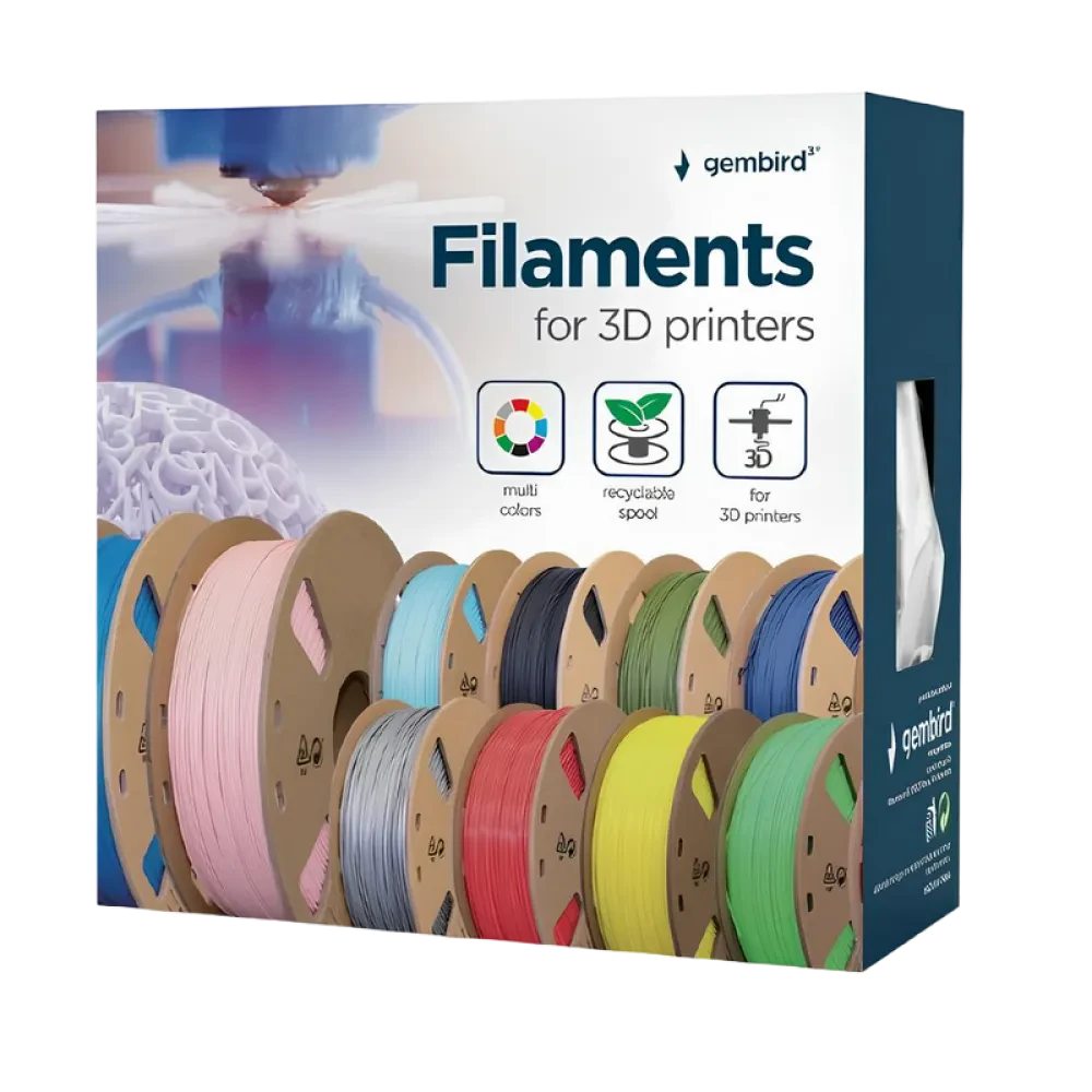 Filament pentru imprimantă 3D Gembird 3DP-ABS1.75-01-Y, ABS, Galben , 1.75 mm, 1kg