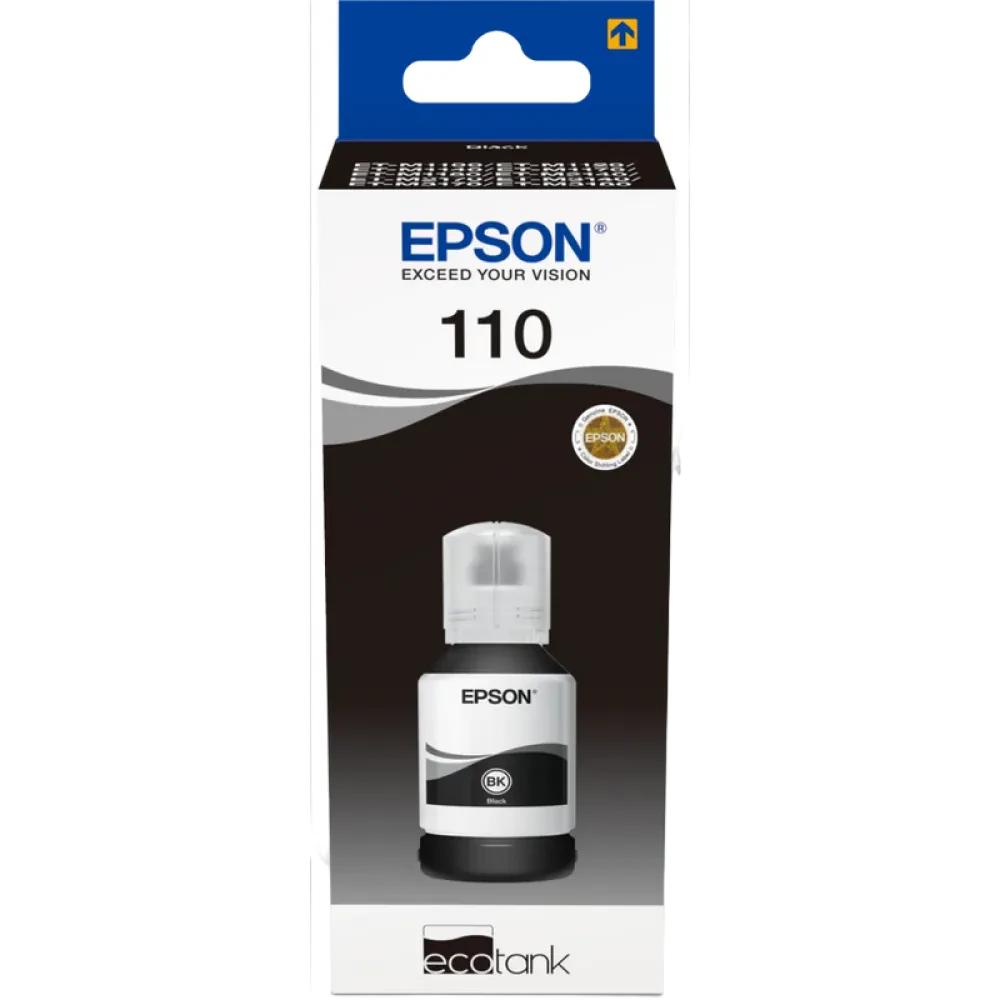 Recipient de cerneală Epson 110 EcoTank, C13T03P14A, Negru
