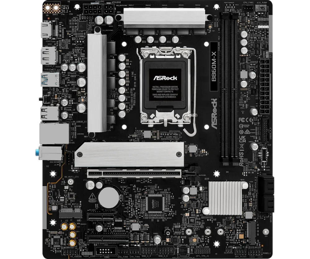 Материнская плата ASRock B860M-X, LGA1851, Intel B860, Micro-ATX