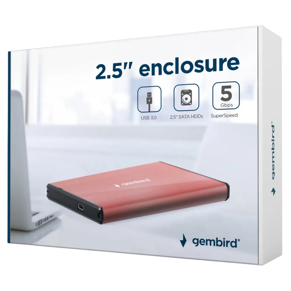 Внешний корпус Gembird EE2-U3S-3-P, Розовый (EE2-U3S-3-P)