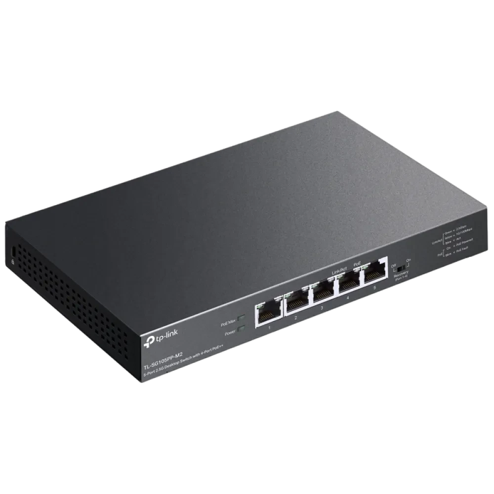 Comutator PoE TP-LINK TL-SG105PP-M2, 4x 802.3af/at/bt PoE++