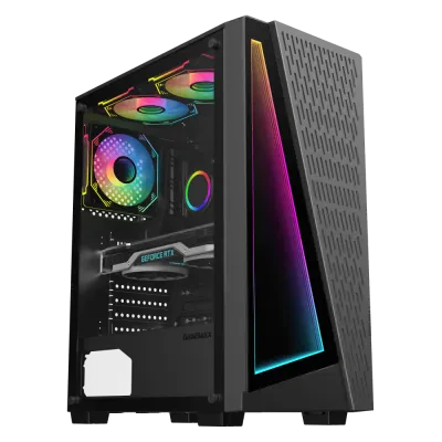 Carcasă PC Gamemax Prism, Midi-Tower, Fără PSU, Negru