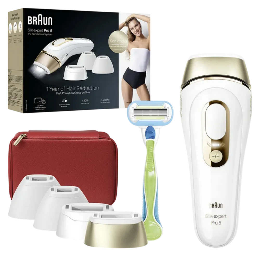 Фотоэпилятор Braun Silk-expert Pro 5 PL5382, Белый | Золотистый