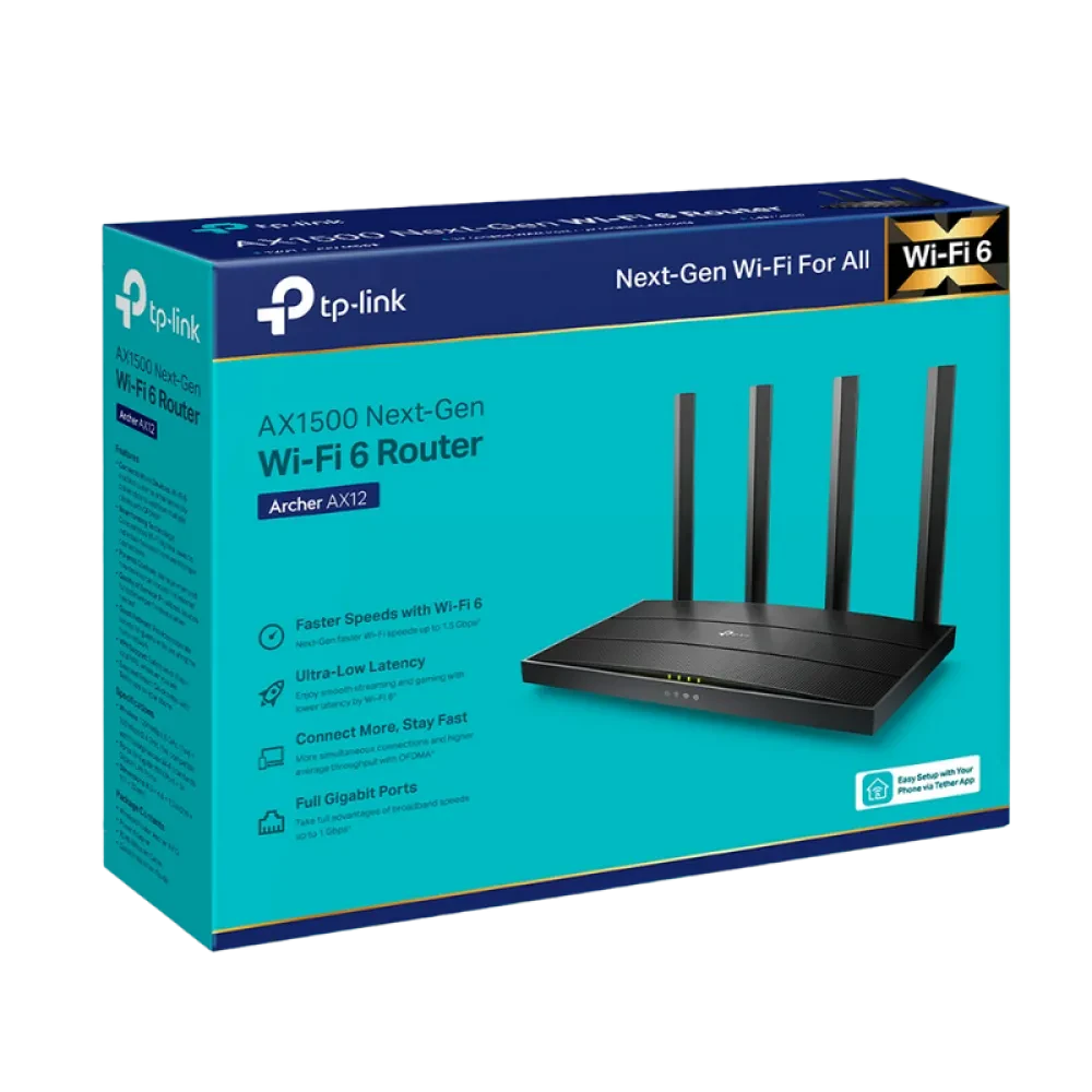Router fără fir TP-LINK Archer AX12, Negru