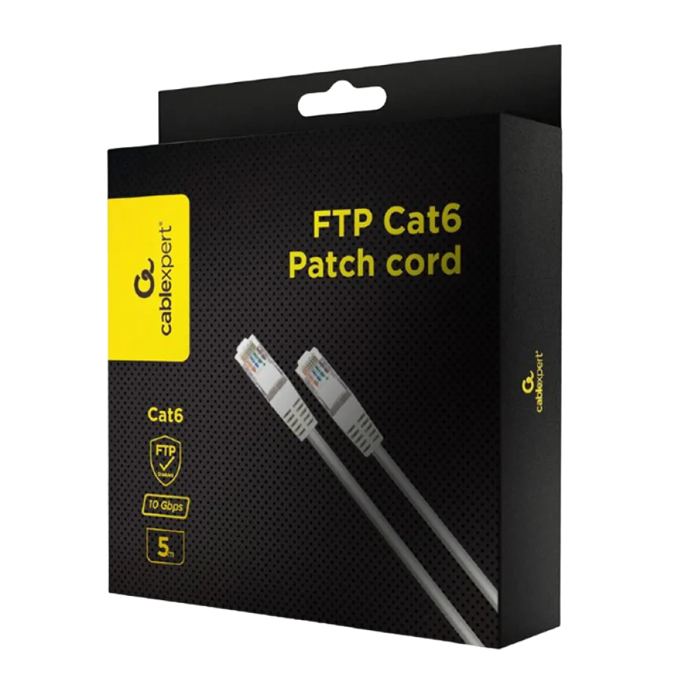 Patch cord Cablexpert PPB6-5M, Cat6 FTP , 5m, Alb