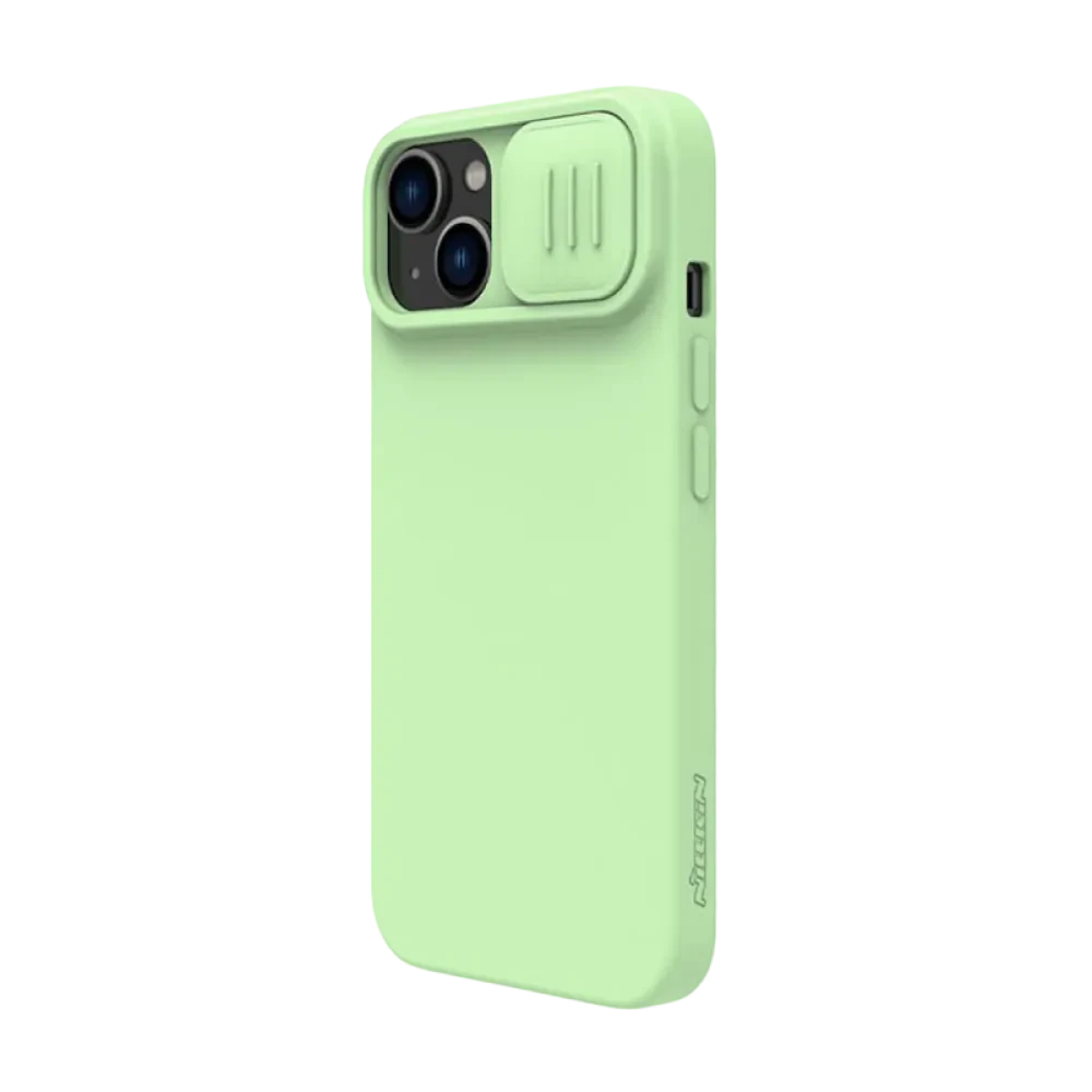 Husă Nillkin iPhone 14 Plus, CamShield Silky Silicone, Verde