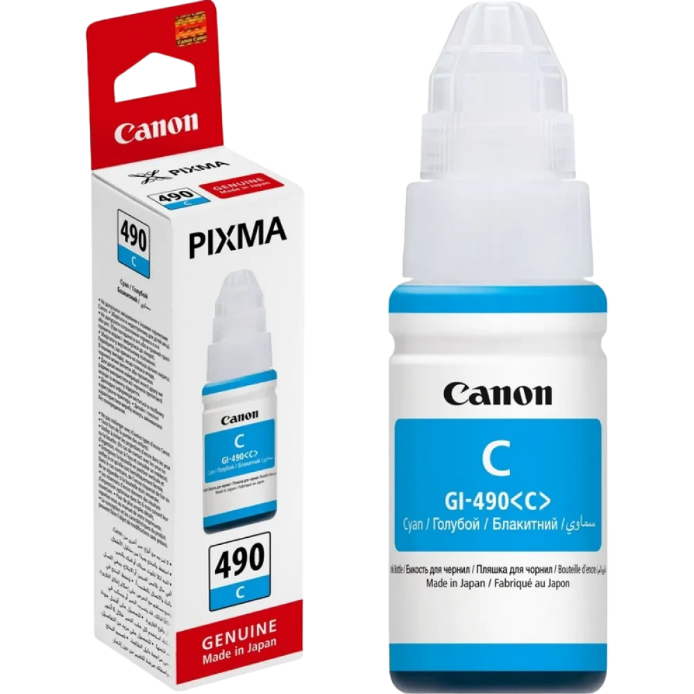 Контейнер с чернилами Canon GI-490, 70мл, Голубой