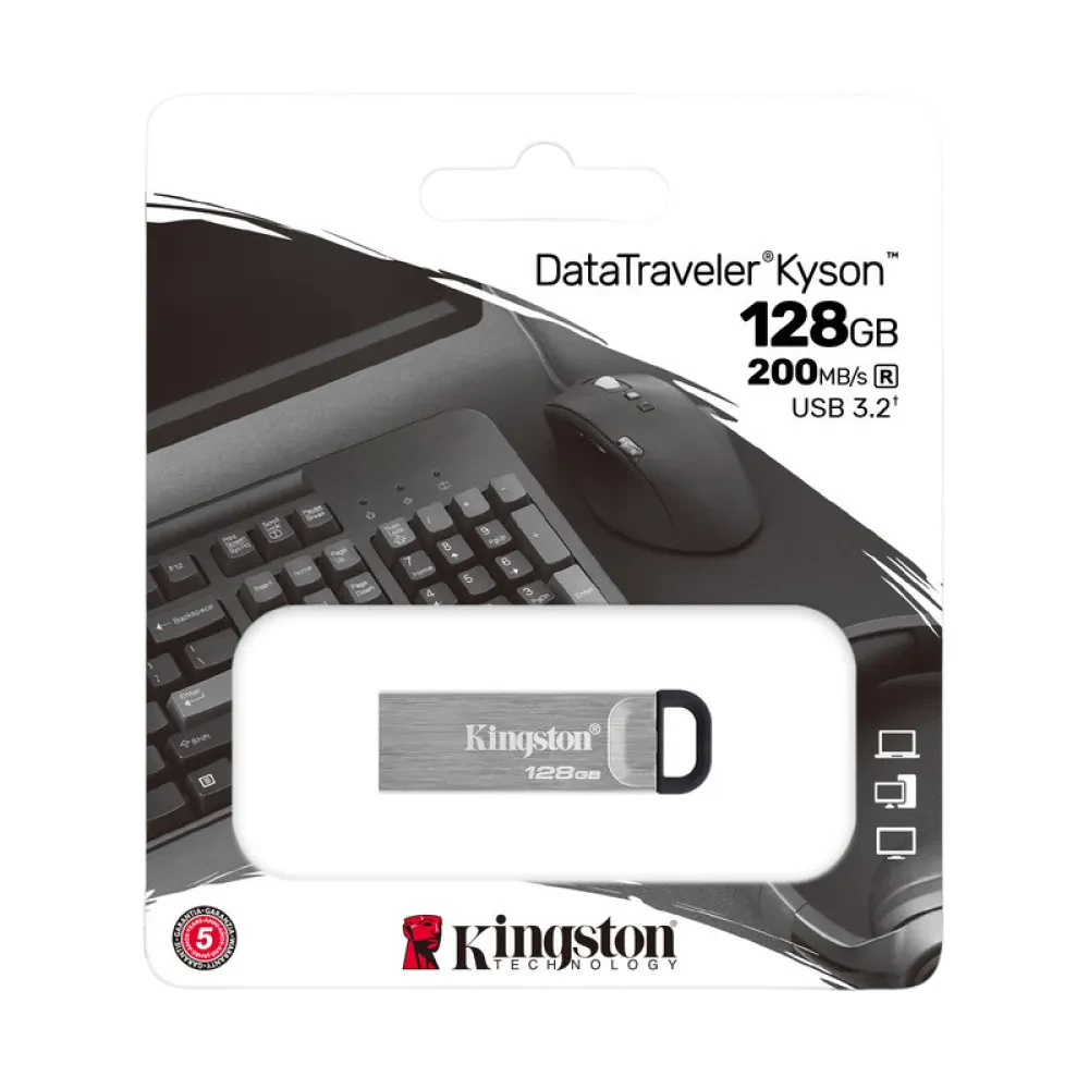 Memorie USB Kingston DataTraveler Kyson, 128GB, Argintiu