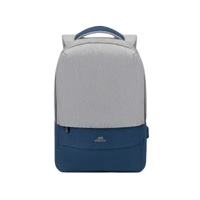 Rucsac pentru Laptop RivaCase Prater, 15.6", Poliester, Gri/Albastru