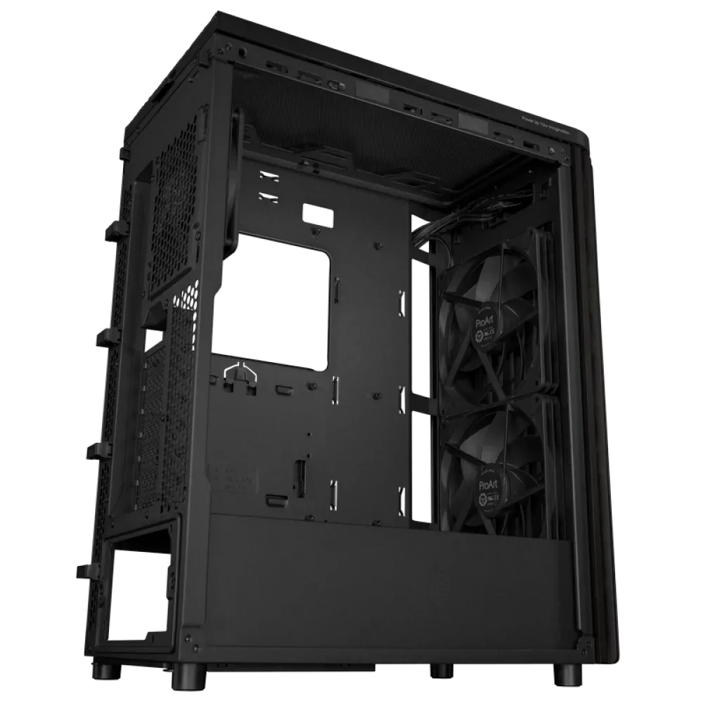 Carcasă PC ASUS ProArt PA401 Wood TG, Midi-Tower, Fără PSU, Negru