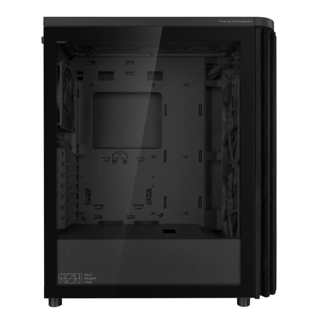 Carcasă PC ASUS ProArt PA401 Wood TG, Midi-Tower, Fără PSU, Negru