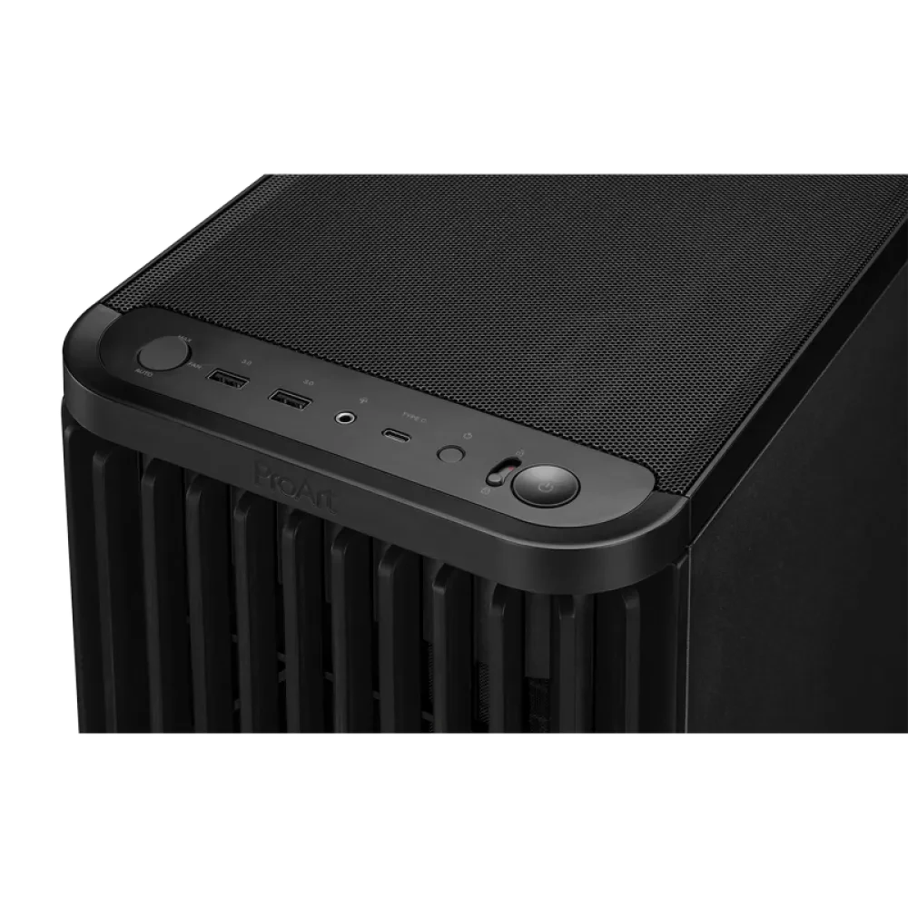 Carcasă PC ASUS ProArt PA401 Wood TG, Midi-Tower, Fără PSU, Negru