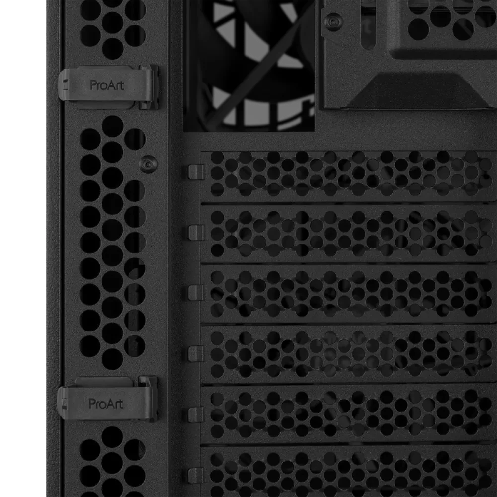 Carcasă PC ASUS ProArt PA401 Wood TG, Midi-Tower, Fără PSU, Negru