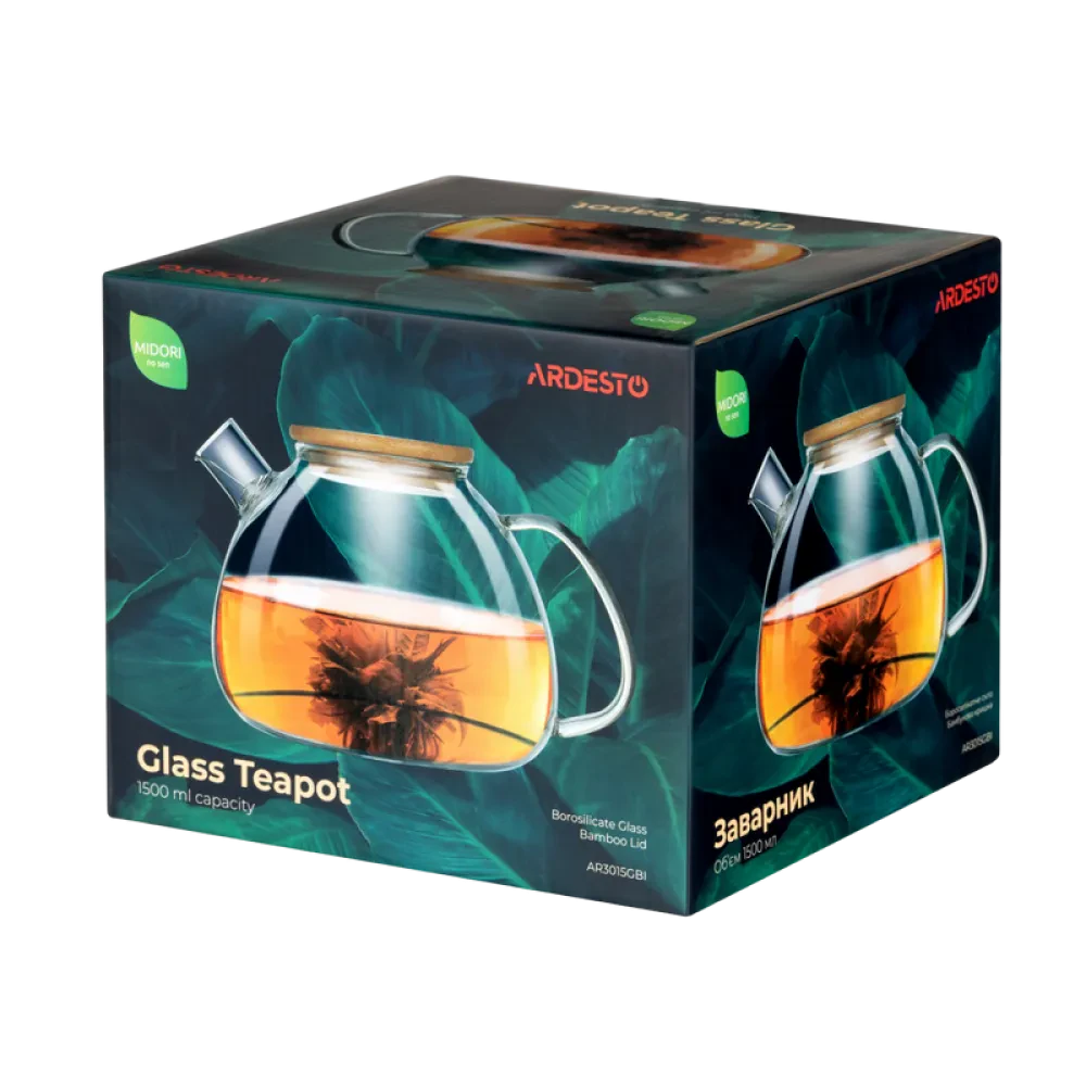Ceainic cu infuzor Ardesto AR3015GBI, 1,5L, Transparent
