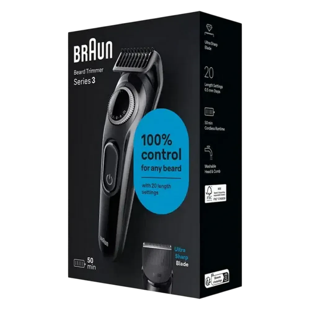 Trimmer pentru bărbați Braun BT3400, Gri