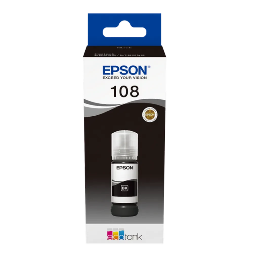 Контейнер с чернилами Epson 108 EcoTank, 70мл, Чёрный