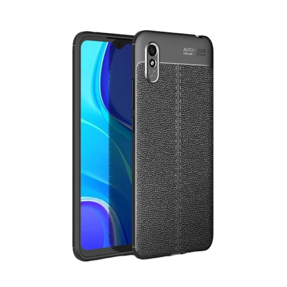 Husă Xcover RedMi 9A - Leather, Negru
