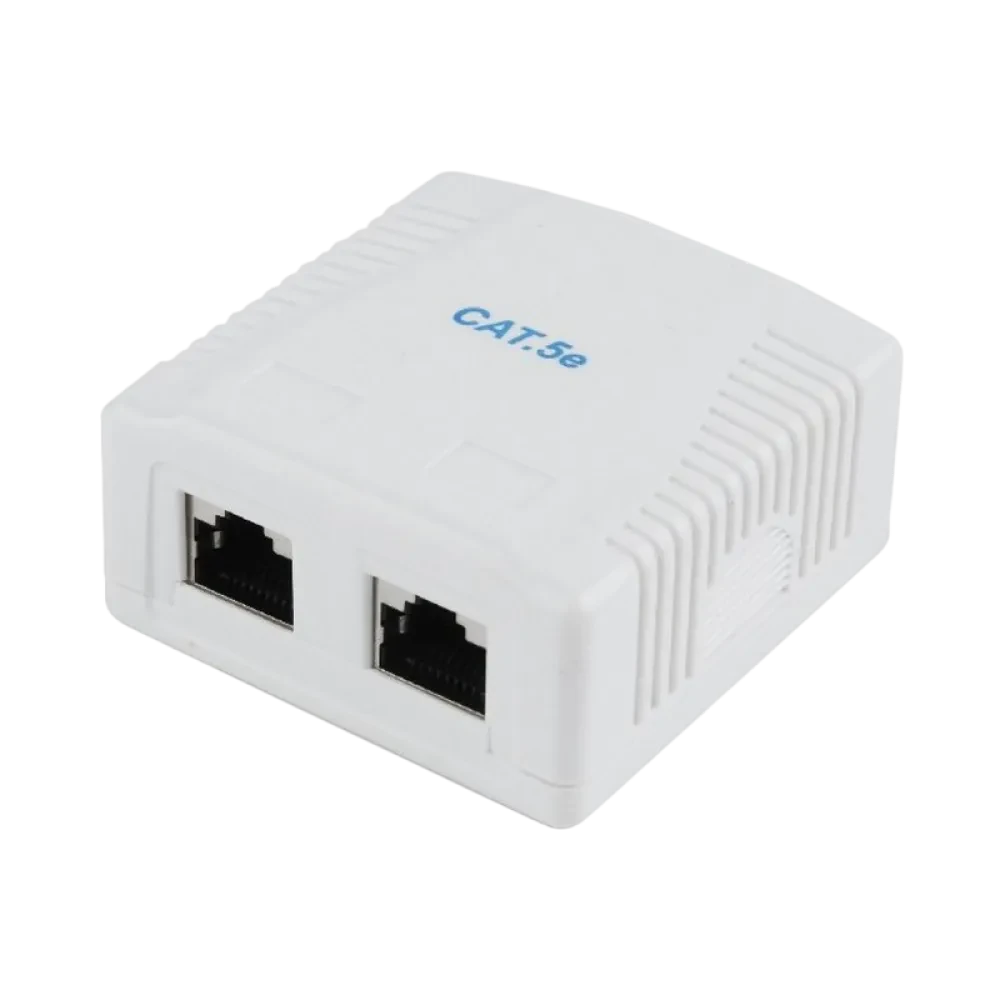 Priză pentru montare pe perete Cablexpert NCAC-2F5E-01, Alb