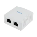 Priză pentru montare pe perete Cablexpert NCAC-2F5E-01, Alb