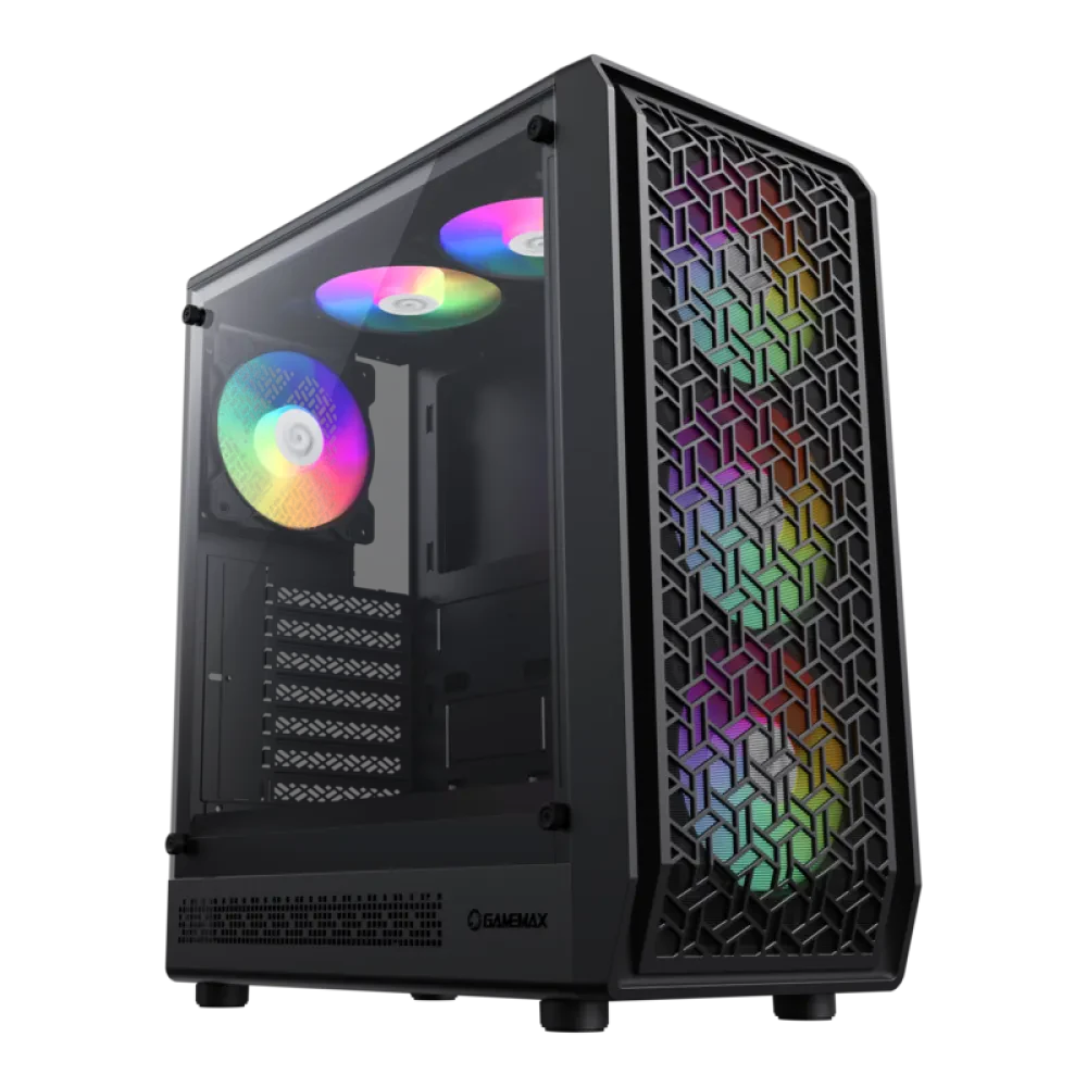 Компьютерный корпус Gamemax Forge AB, Midi-Tower, Без блока питания, Чёрный