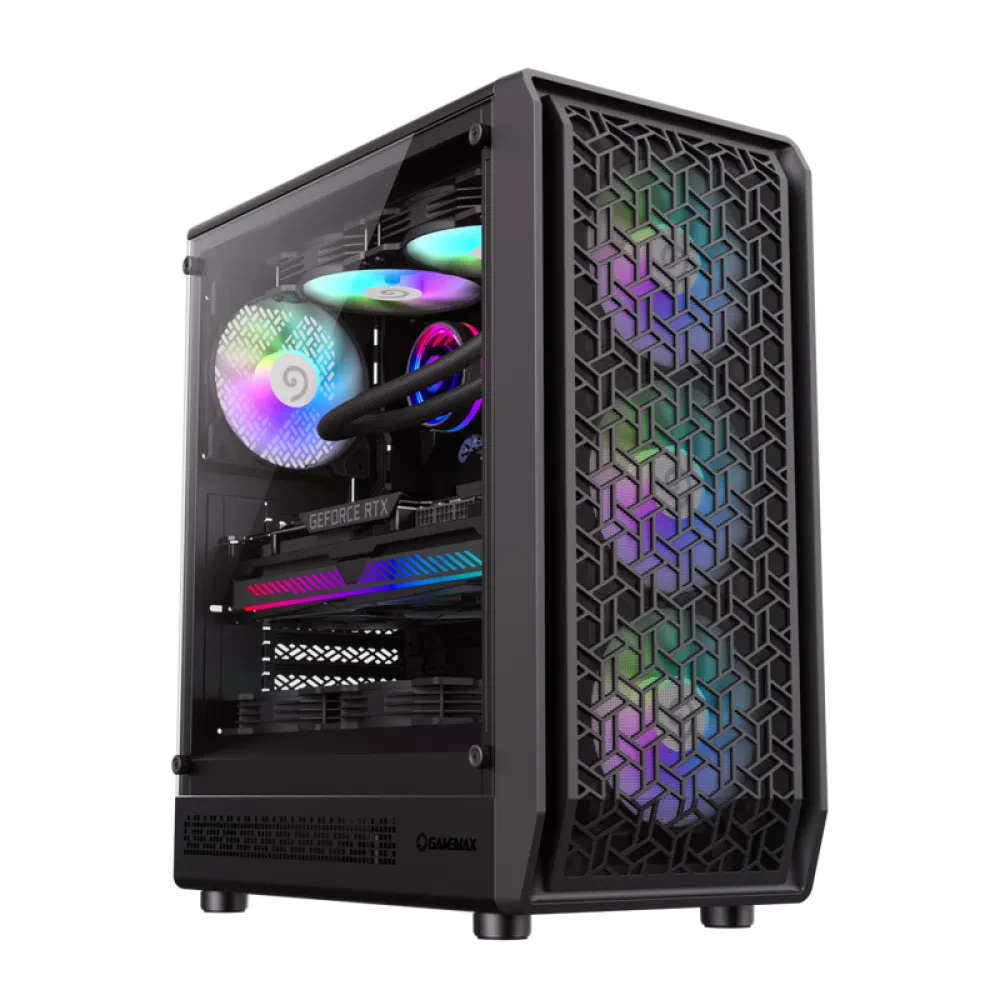 Компьютерный корпус Gamemax Forge AB, Midi-Tower, Без блока питания, Чёрный