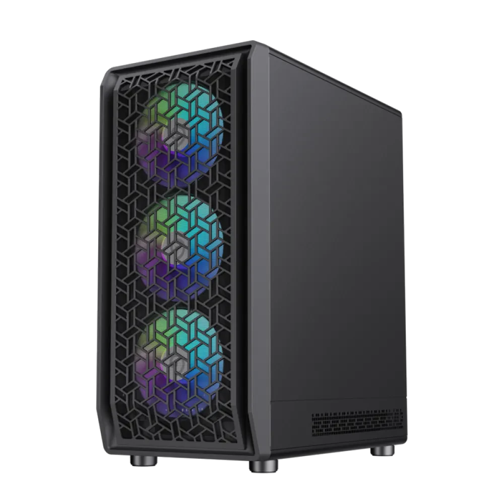 Компьютерный корпус Gamemax Forge AB, Midi-Tower, Без блока питания, Чёрный