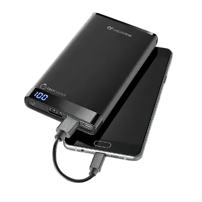 Acumulator extern Cellularline FreePower Slim 8000, 8000mAh, Negru