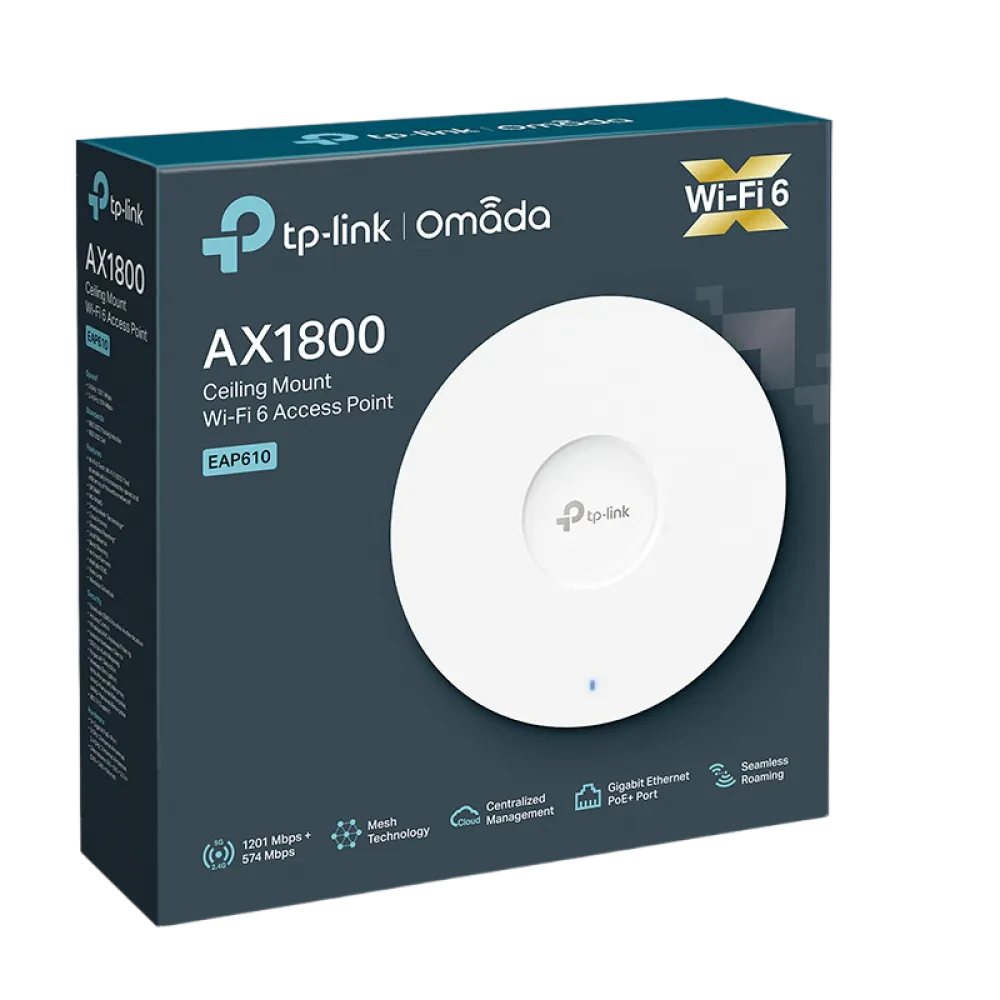 Беспроводная точка доступа TP-LINK EAP610, 574 Мбит/с, 1201 Мбит/с, Белый