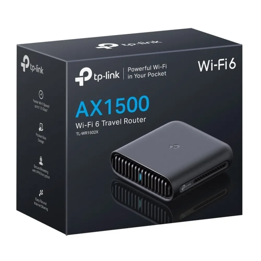 Router fără fir TP-LINK TL-WR1502X, Wi-Fi, Negru