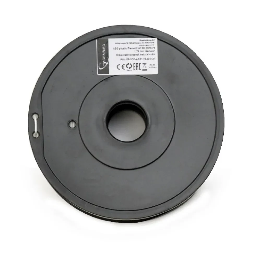 Filament pentru imprimantă 3D Gembird FF-3DP-ABS1.75-02-NAT, ABS, Alb , 1.75 mm, 0,6kg