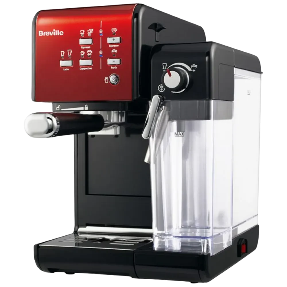 Cafetiera manuala Breville Prima Latte II VCF109X-01, 1050W, Roșu